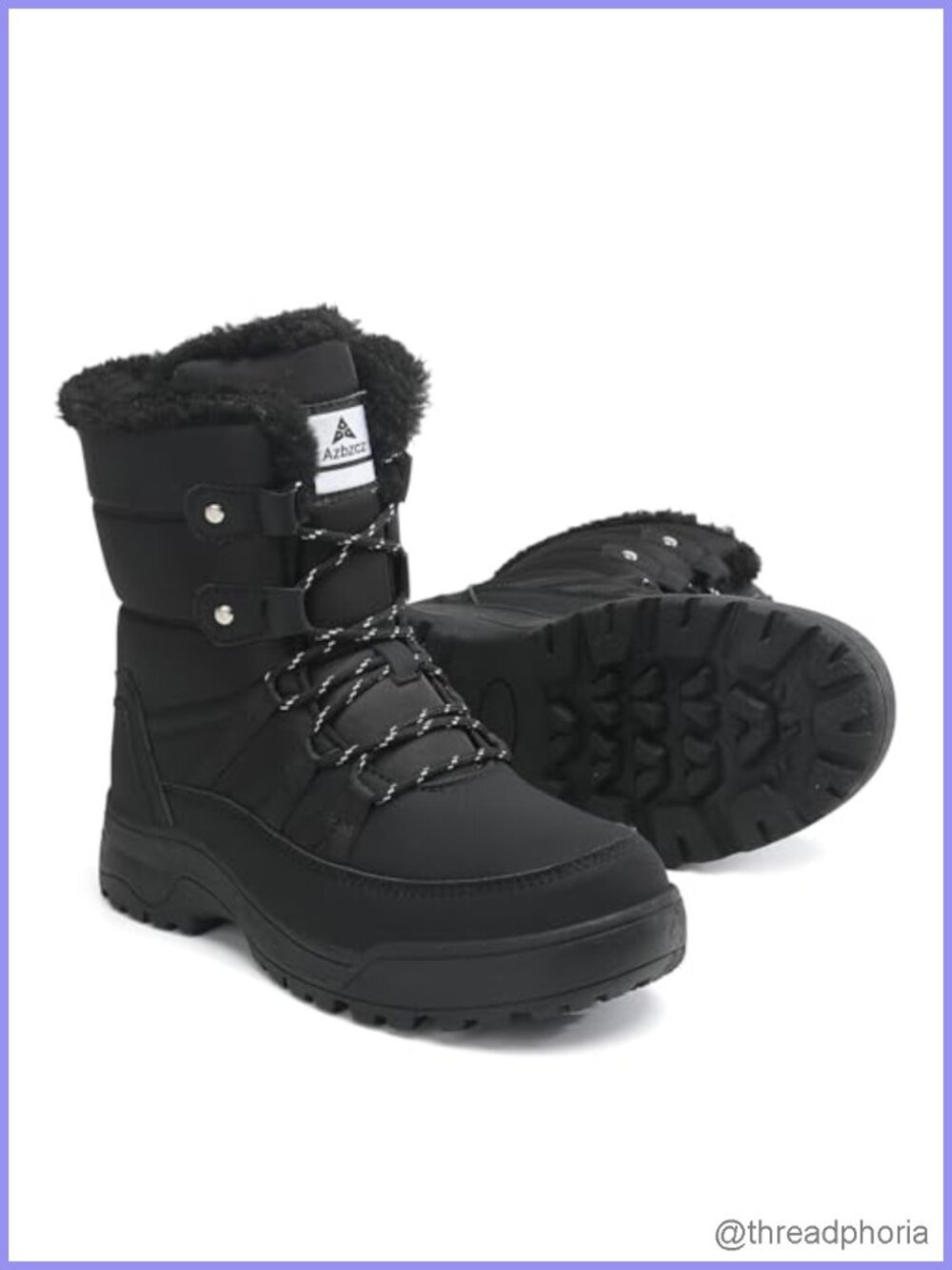 Faux Fur Lined Waterproof Snow Boots Foldable Faux Leather Women's Winter